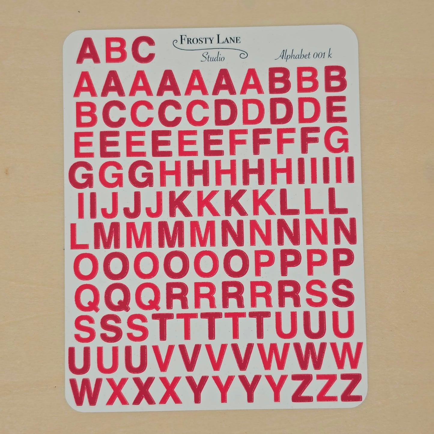 Alphabet 001.k. red