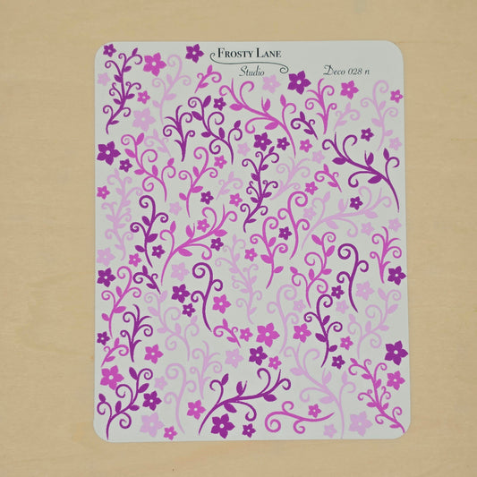 Deco028.n. Fuchsia Vines Sticker Sheet
