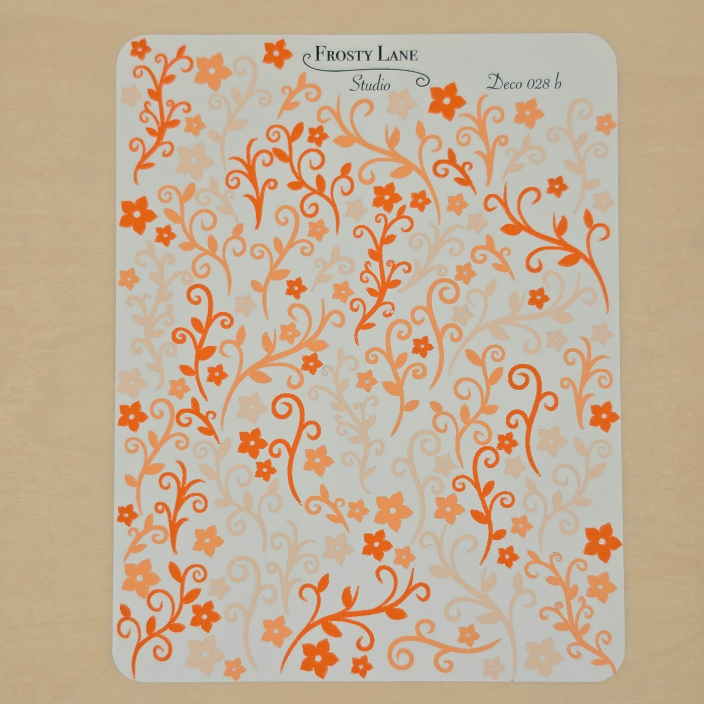Deco028.b. Orange Vines Sticker Sheet
