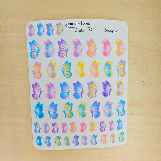 Spring040. Colorful Butterfly Sticker Sheet