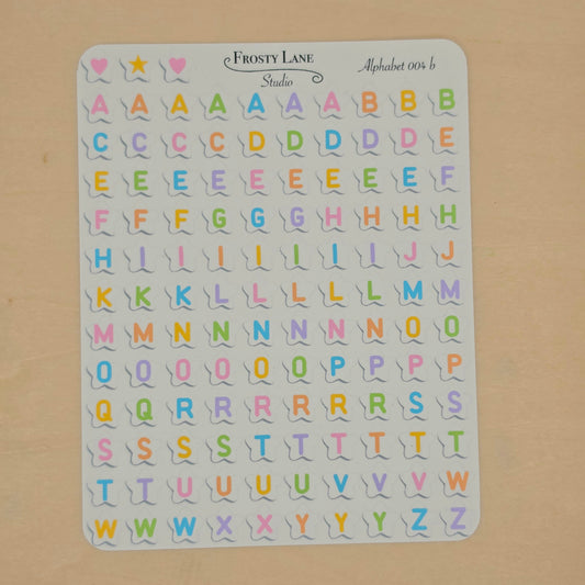 Alphabet 004.b rainbow letters and white star