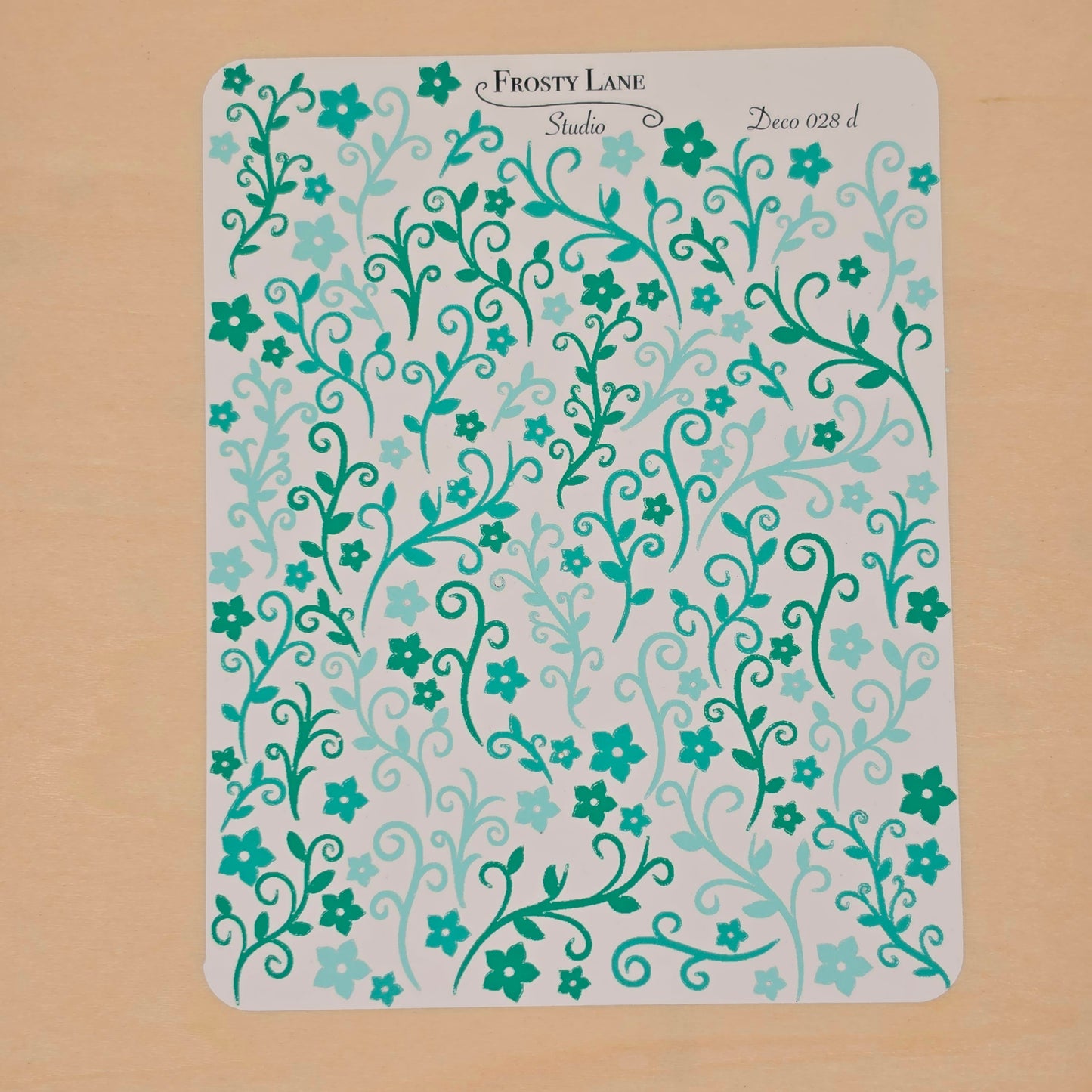 Deco028.d. Green Vines Sticker Sheet