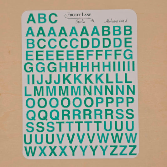 Alphabet 001.d. green
