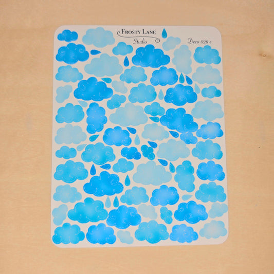 Deco026.e. Blue Cloud Sticker Sheet