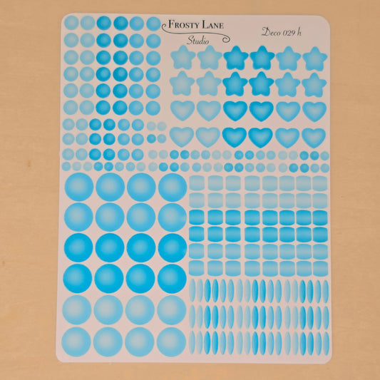 Deco029.h. Blue Beads Sticker Sheet
