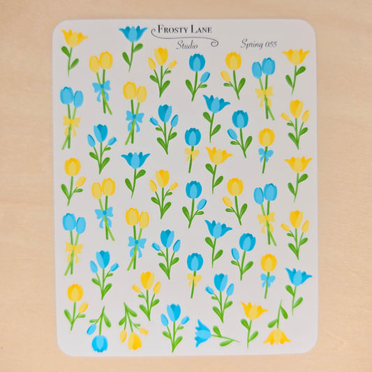 Spring55. Blue and Yellow Tulip Blossoms (Copy)