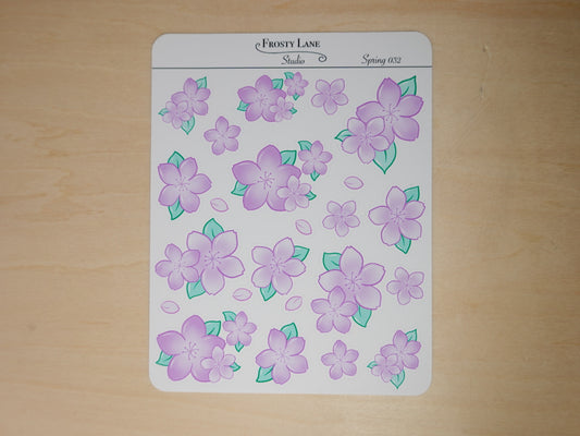 Spring032. Purple Cherry Blossom Sticker Sheet