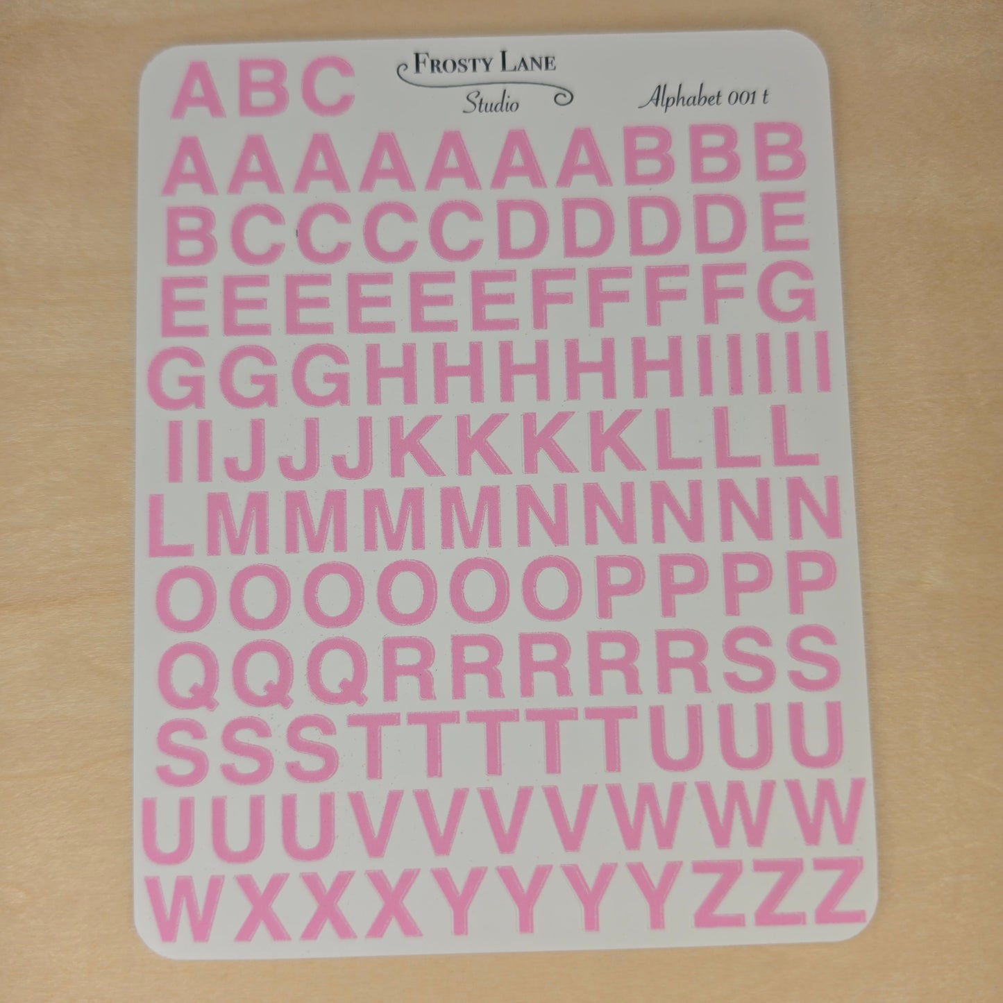 Alphabet 001.t. pastel pink