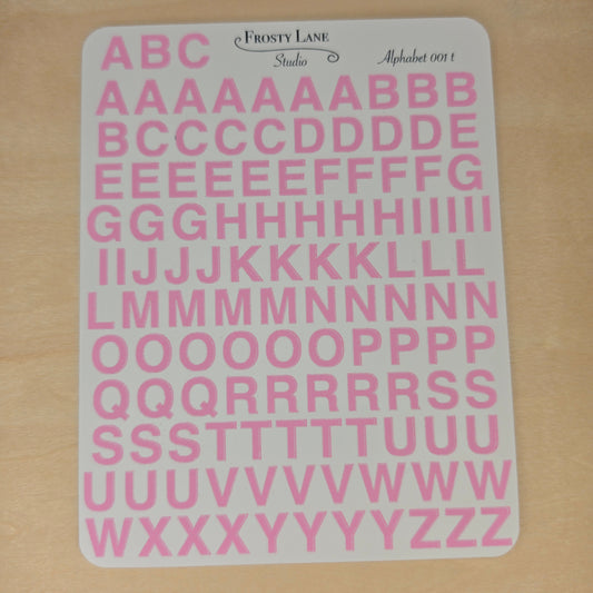Alphabet 001.t. pastel pink