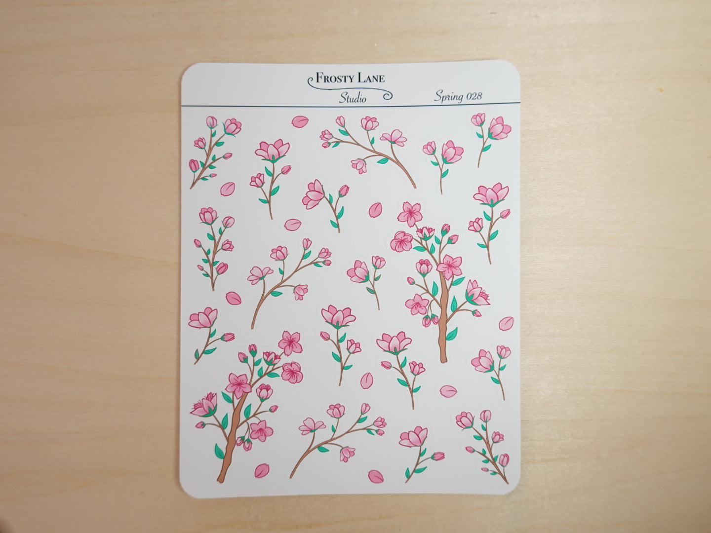 Spring028. Cherry Blossom Branch Sticker Sheet