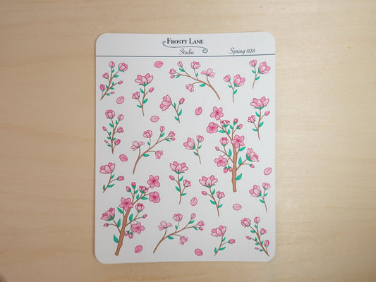 Spring028. Cherry Blossom Branch Sticker Sheet