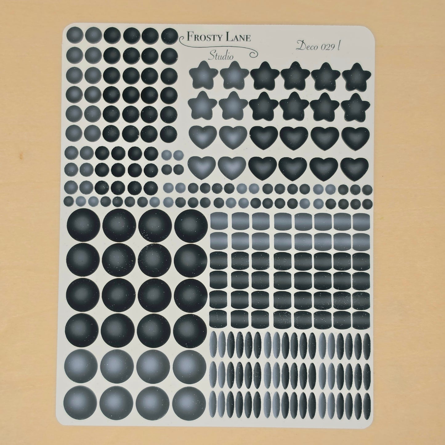 Deco029.l. Black Beads Sticker Sheet