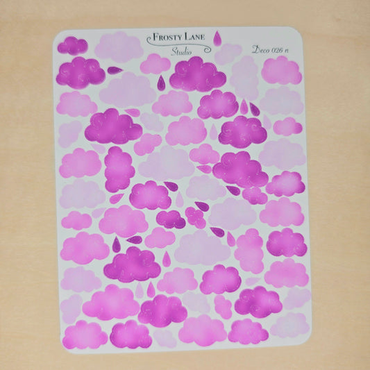 Deco026.n. Fuchsia Cloud Sticker Sheet