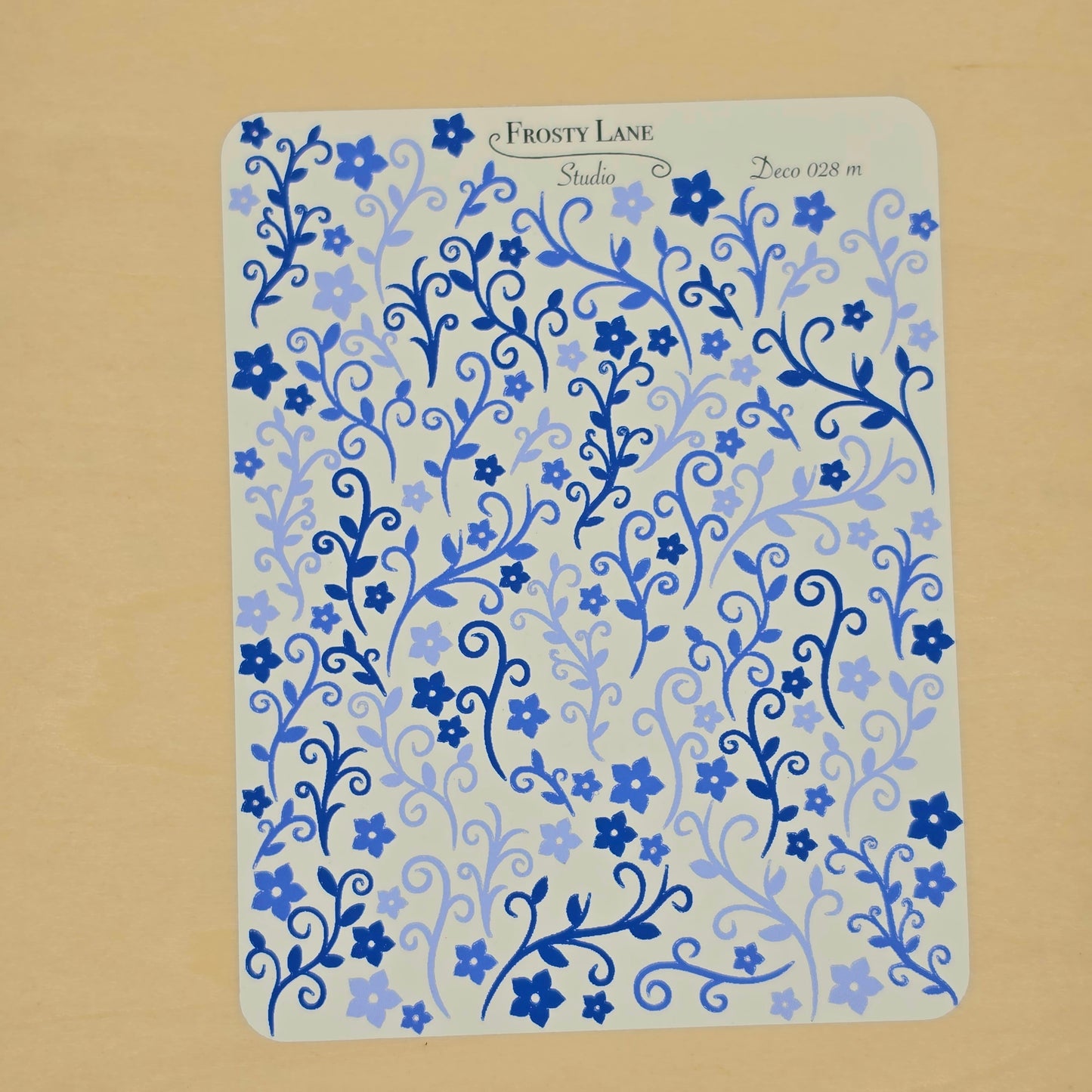 Deco028.m. Royal Blue Vines Sticker Sheet