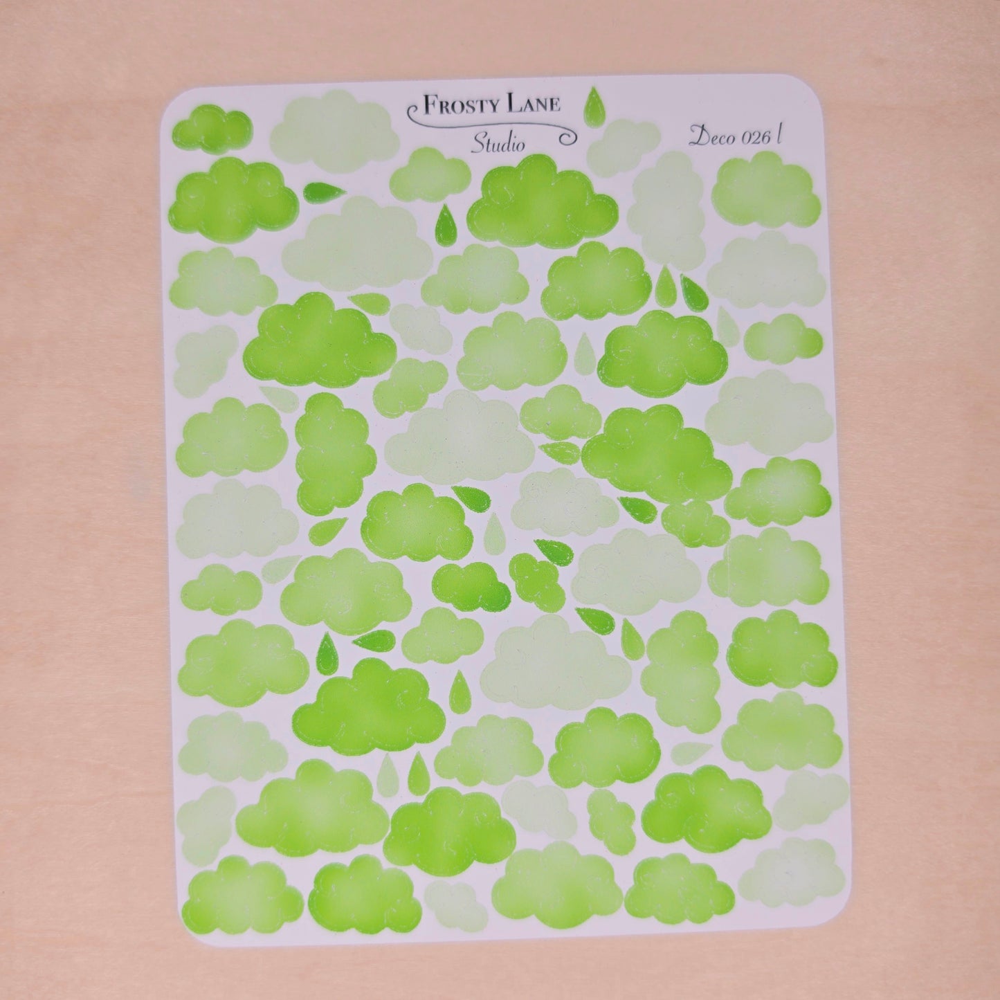 Deco026.l. Lime Cloud Sticker Sheet
