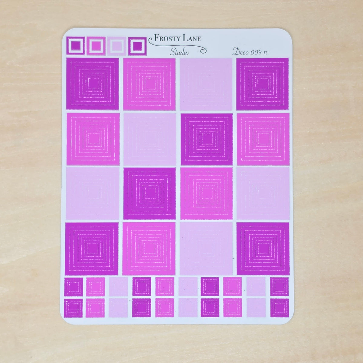 Deco009 Square Outline Sticker Sheet