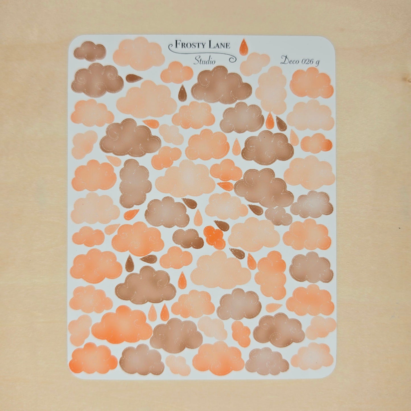 Deco026.g. Brown Cloud Sticker Sheet