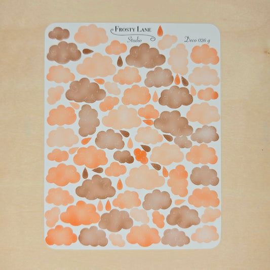 Deco026.g. Brown Cloud Sticker Sheet