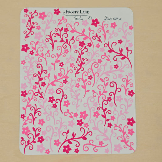 Deco028.a. Pink Vines Sticker Sheet