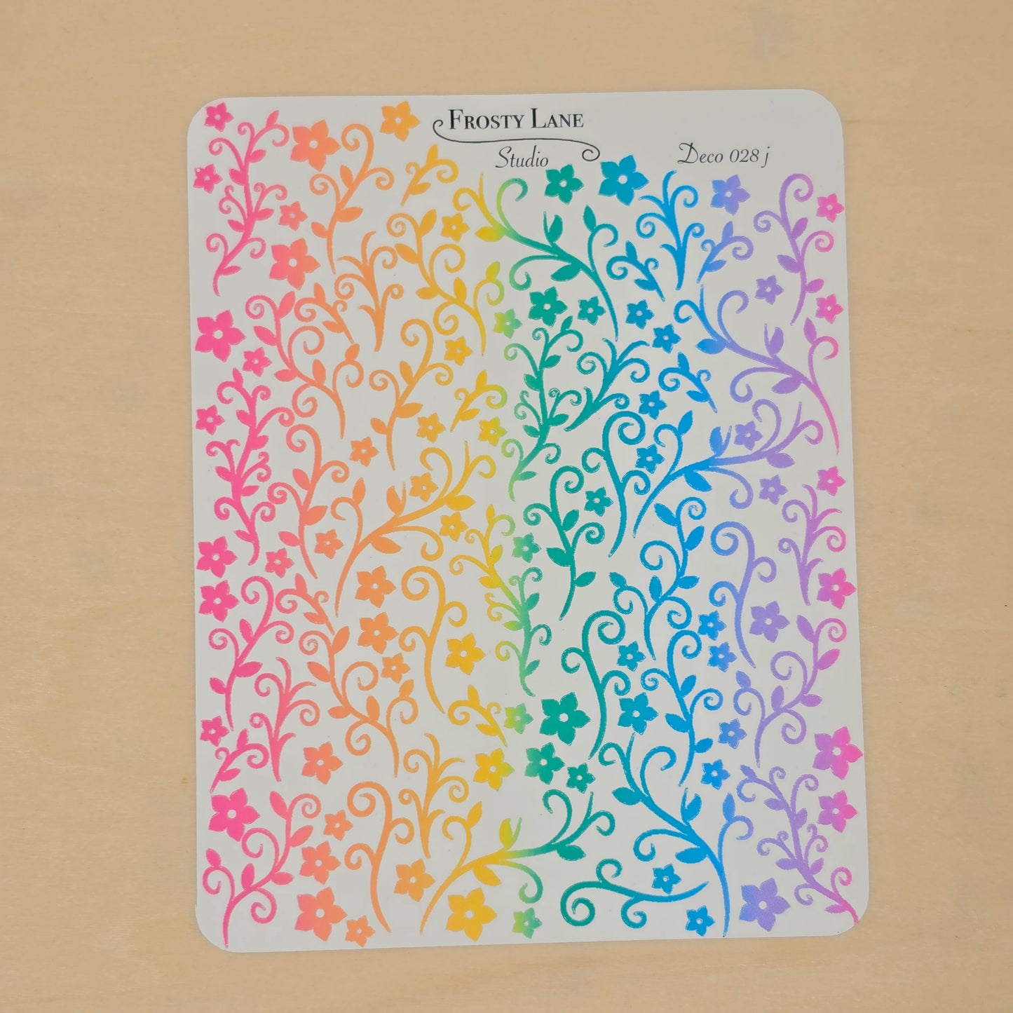 Deco028.j. Rainbow Vines Sticker Sheet