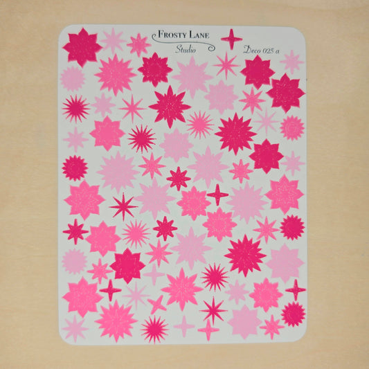 Deco025.a. Pink Sunburst Sticker Sheet