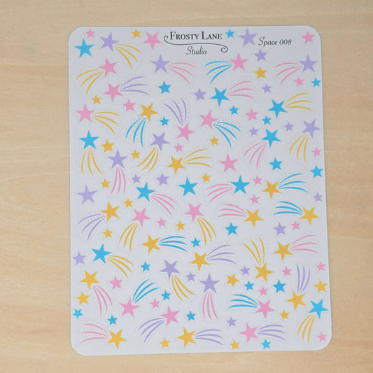 Space008. Shooting Star Sticker Sheet