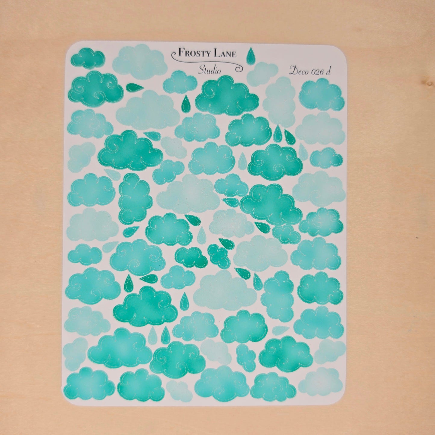 Deco026.d. Green Cloud Sticker Sheet
