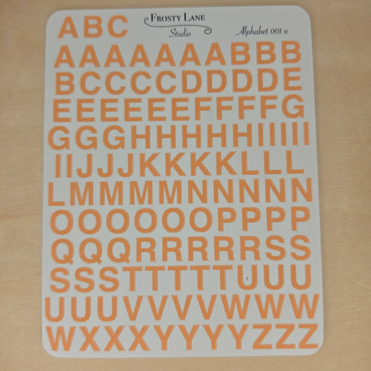 Alphabet 001.u. pastel orange