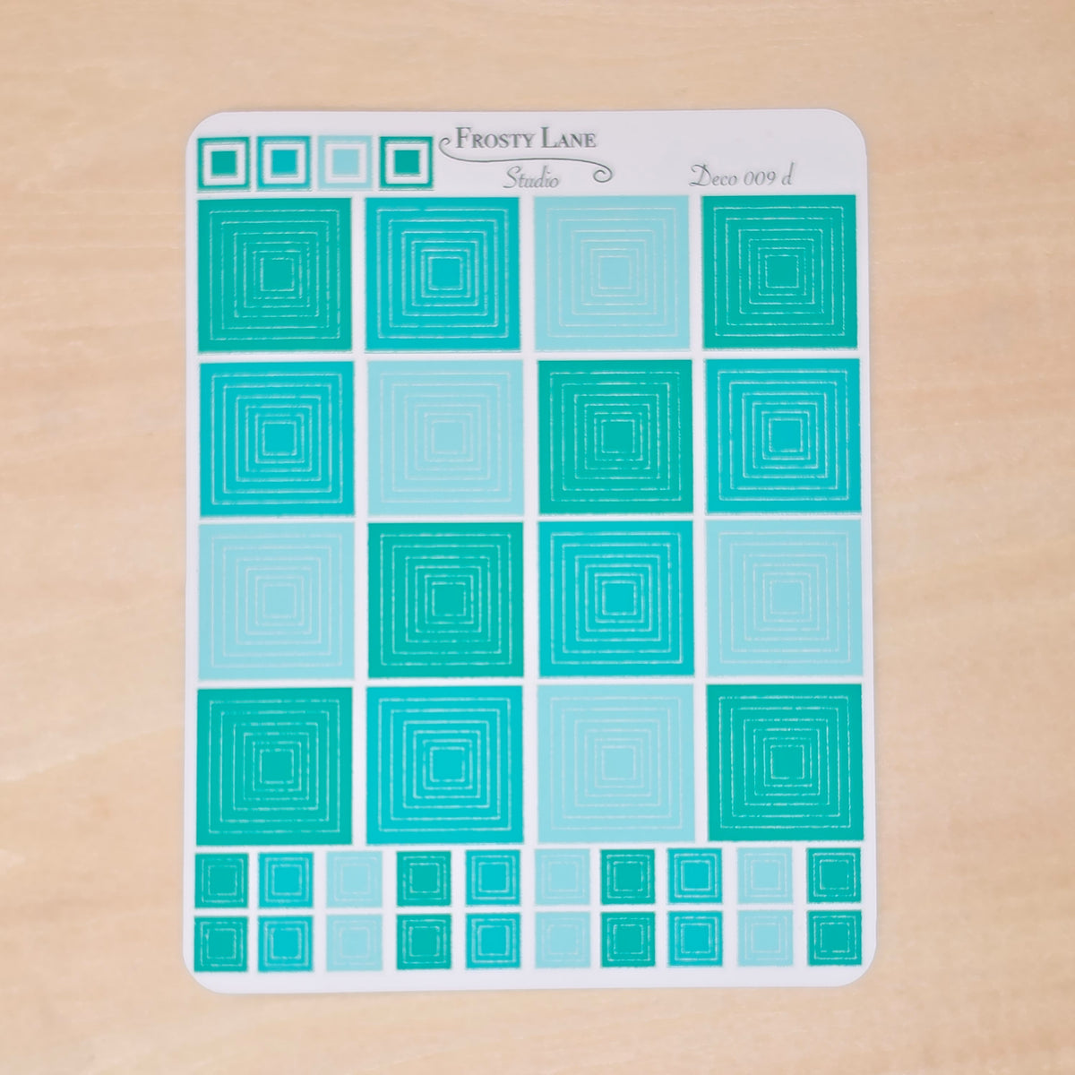 Deco009 Square Outline Sticker Sheet