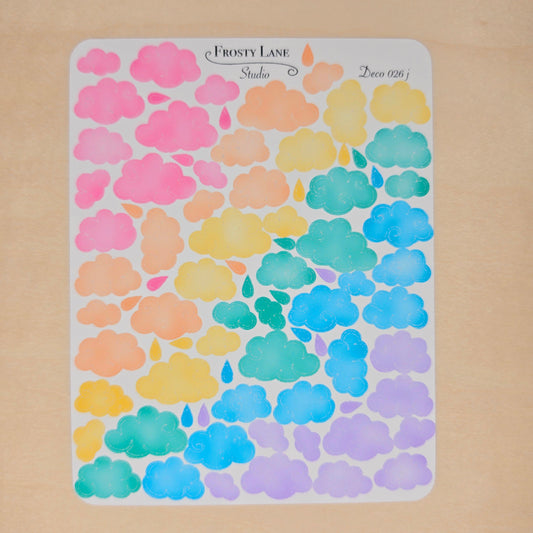 Deco026.j. Rainbow Cloud Sticker Sheet