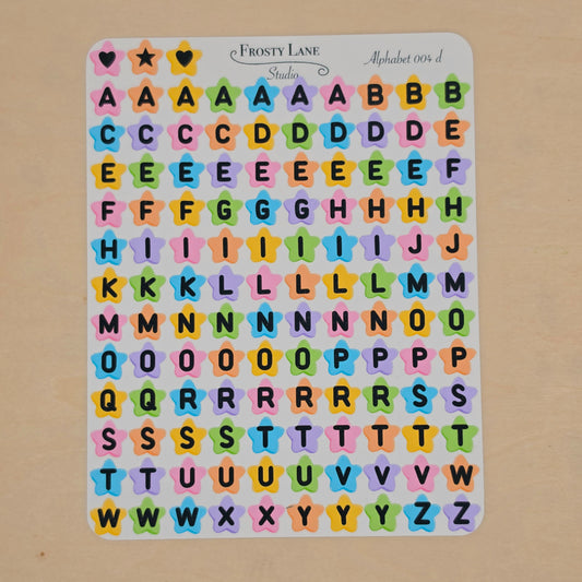 Alphabet 004.e rainbow letters and rainbow star