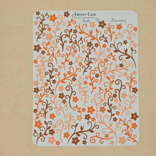 Deco028.g. Brown Vines Sticker Sheet