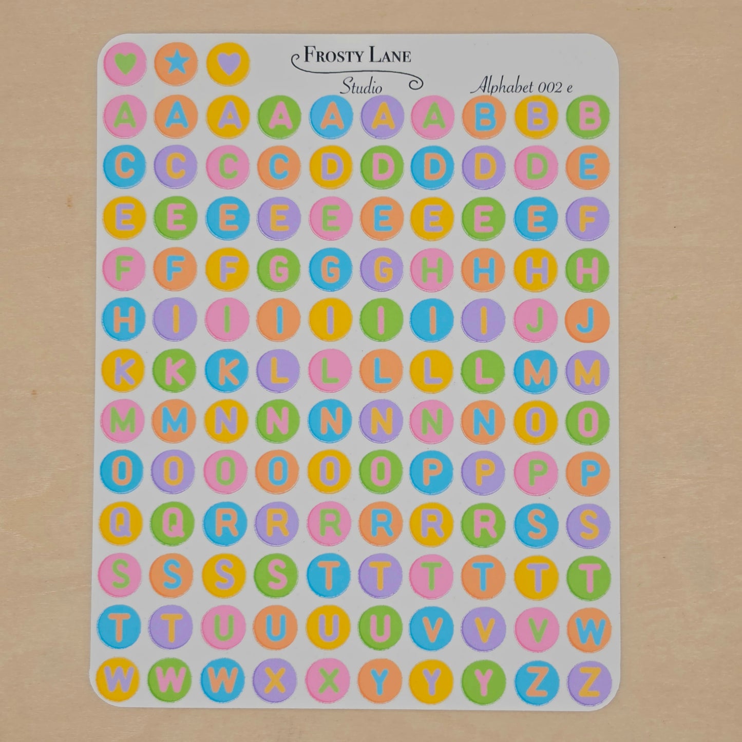 Alphabet 002.e. rainbow letters and rainbow circle