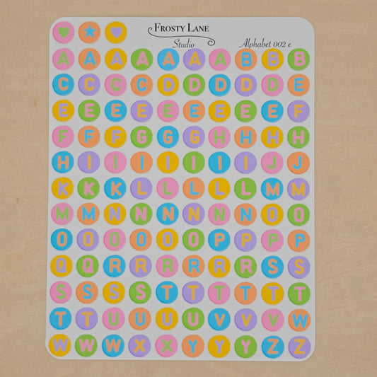 Alphabet 002.e. rainbow letters and rainbow circle