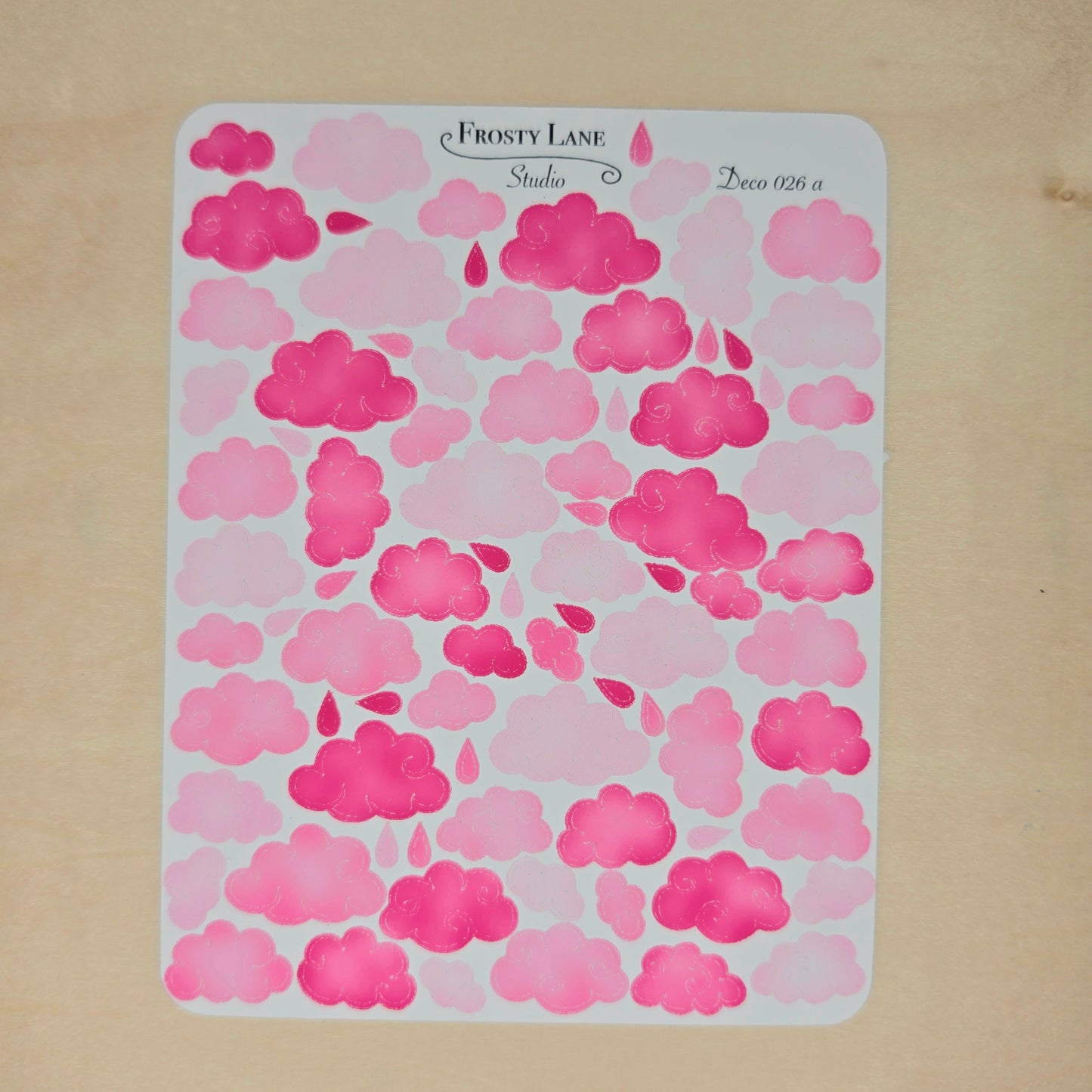 Deco026.a. Pink Cloud Sticker Sheet