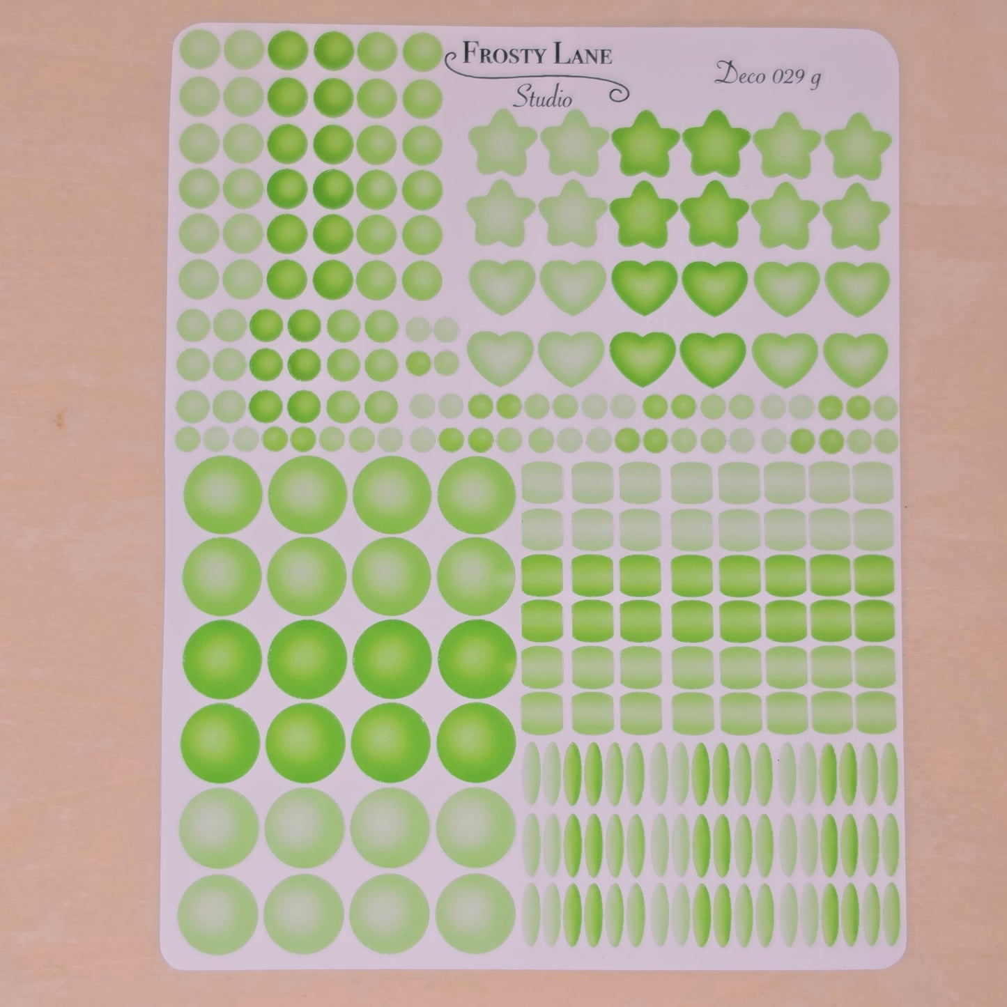 Deco029.g. Green Beads Sticker Sheet