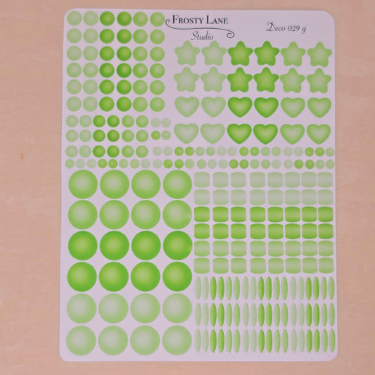 Deco029.g. Green Beads Sticker Sheet