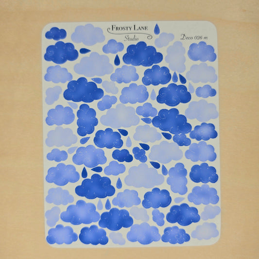 Deco026.m. Royal Blue Cloud Sticker Sheet