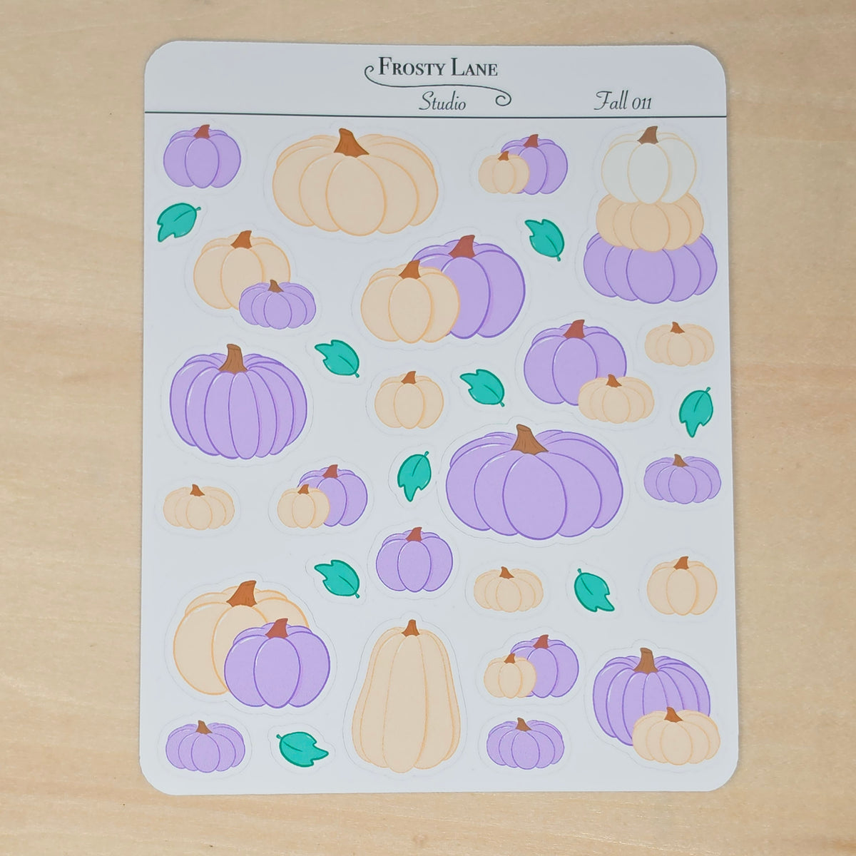 Fall011. Purple Pumpkin Sticker Sheet