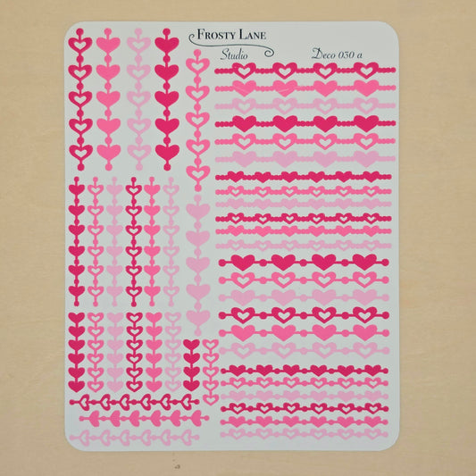 Deco030.a.Pink Heart Chain Sticker Sheet