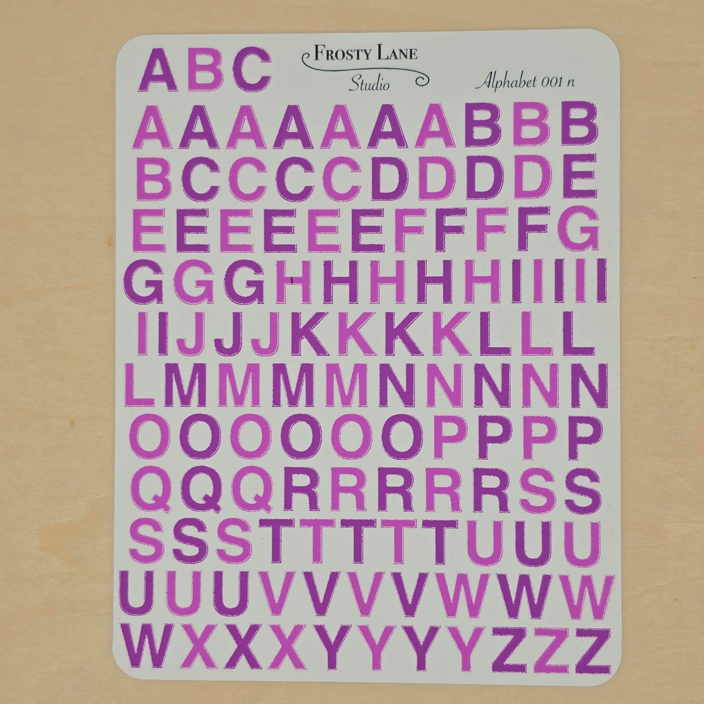 Alphabet 001.n. fuchsia